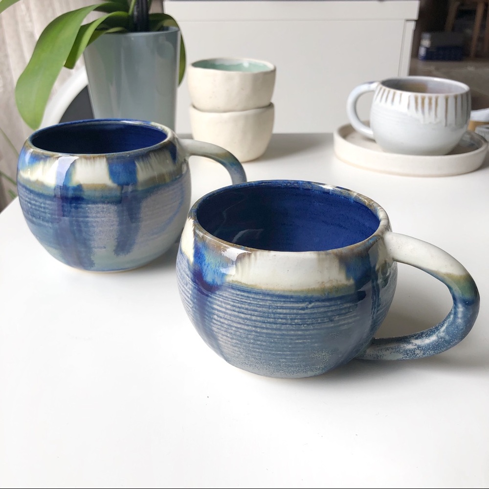 handmade blueberry mug set